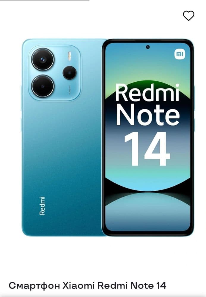 Redmi note 14 8/256 ocen blu yangi karobka dakment imea bor