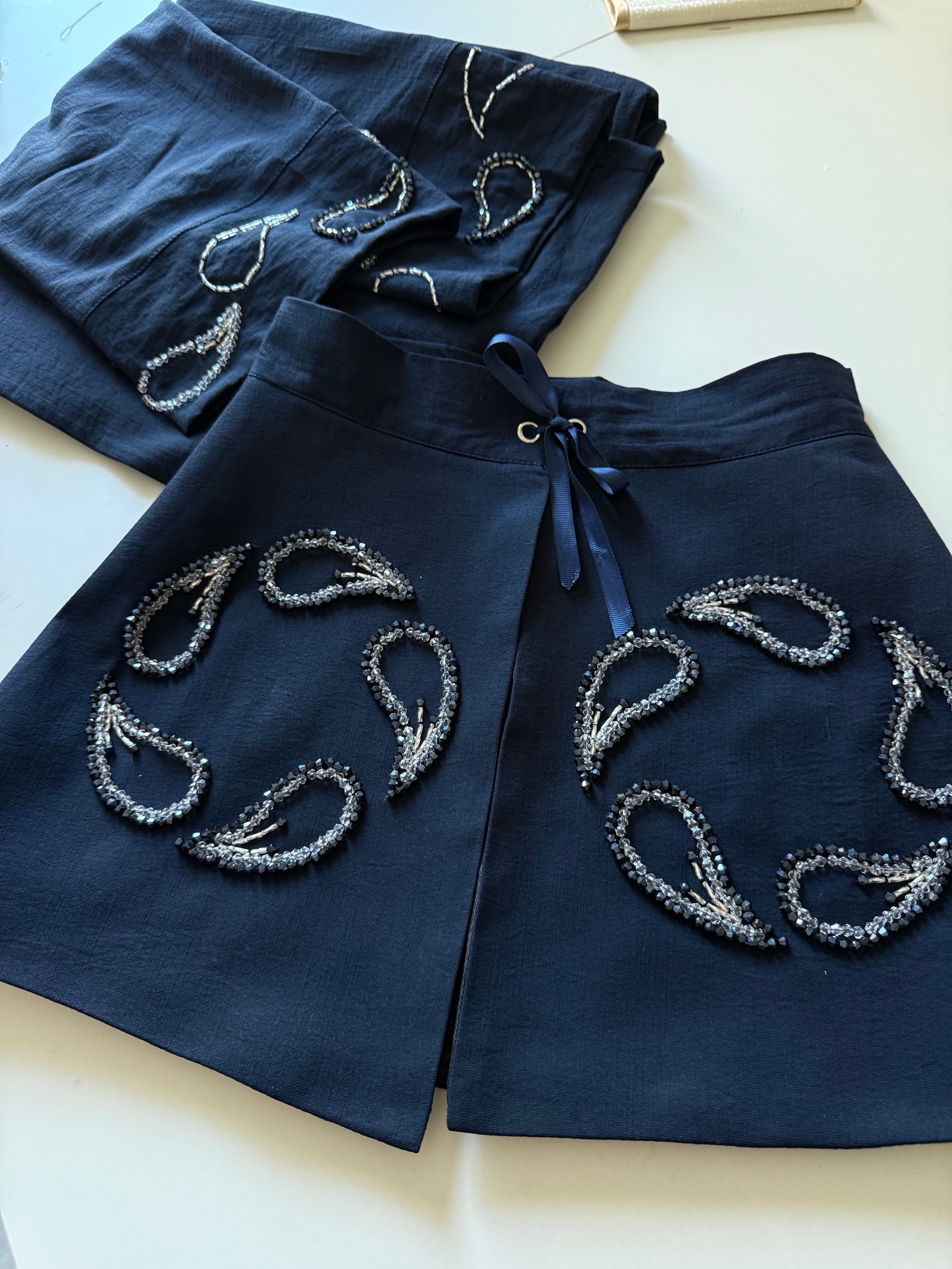 Dark Blue Bracelet with Stone Decoration