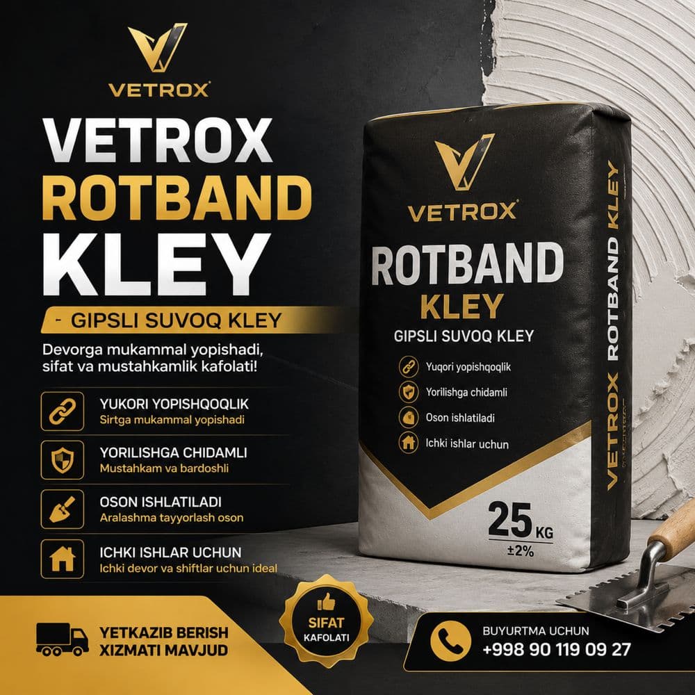 VETROX KAFEL KLEY Sotiladi dastafka xizmati mavjud