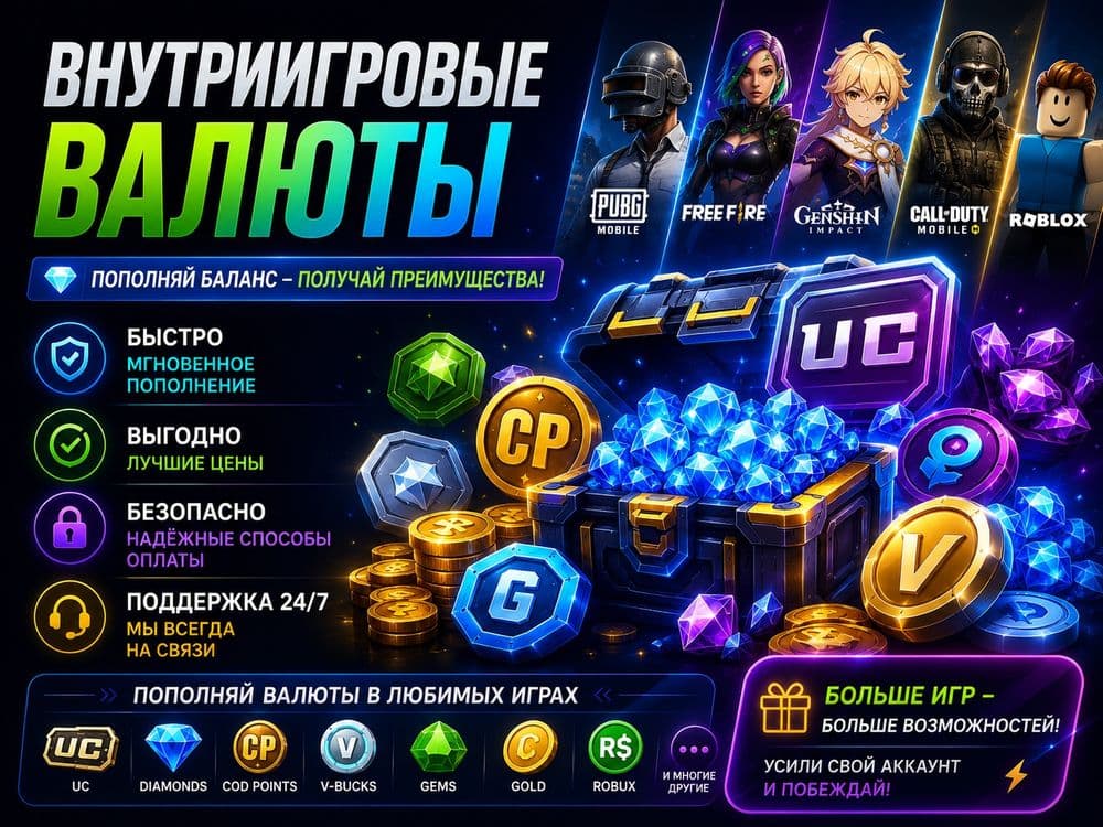 Внутриигровые валюты | Пополнение игр
